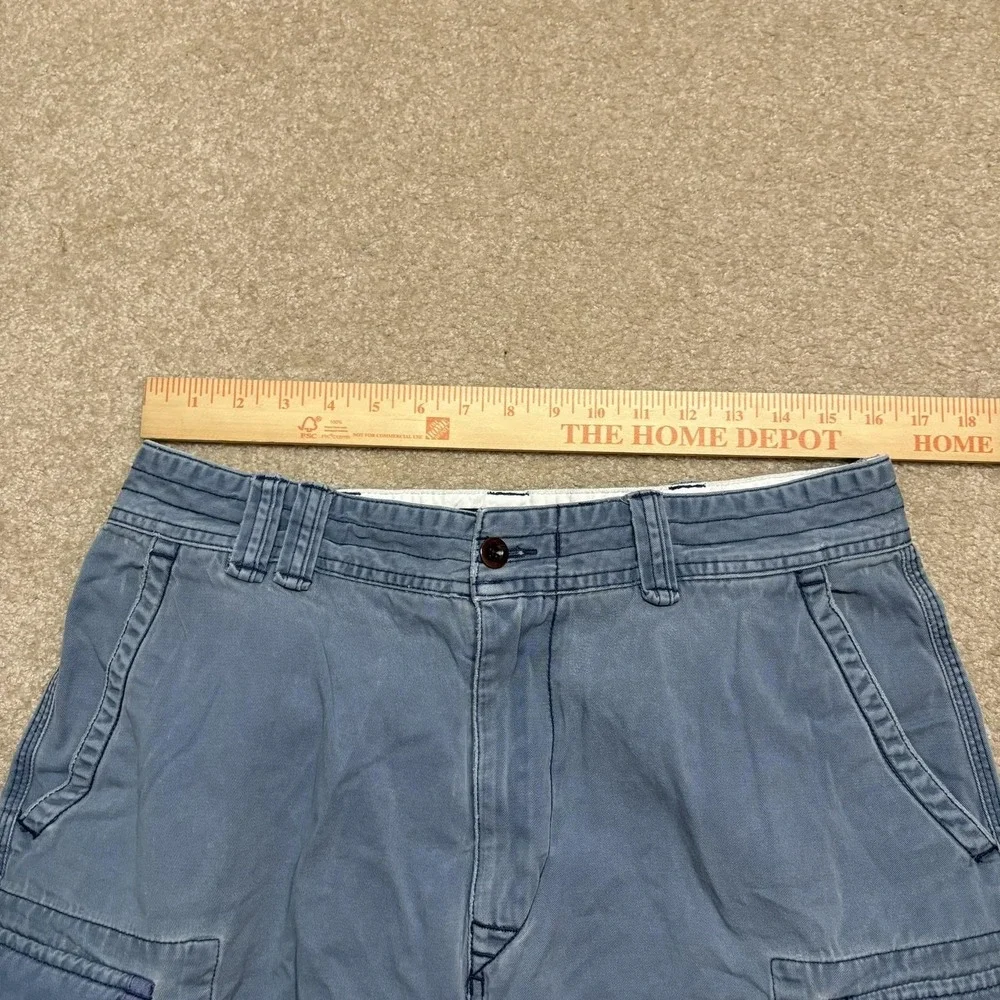 Vtg Polo Ralph Lauren Shorts Mens 32x10 Blue‎ Cargo Chino Casual Utility Baggy